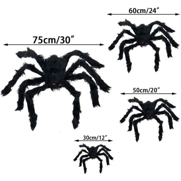 4 Pack Halloween Spiders Giant Fake Scary Hairy Spider for Halloween Decorations - Picture 5 of 7